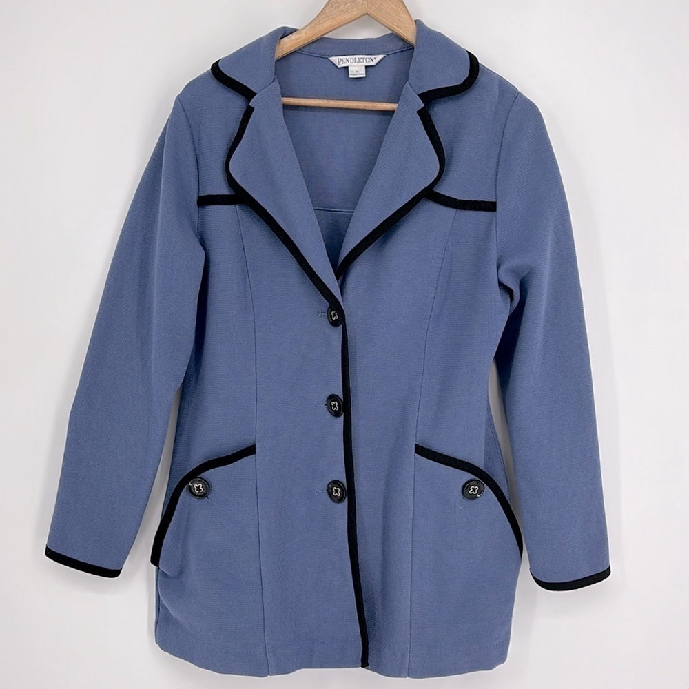 Pendleton Knit Button-Front Blazer Jacket Women’s Size Medium in Periwinkle